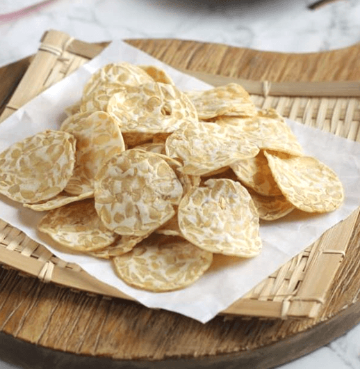 Tempeh chips on a plate